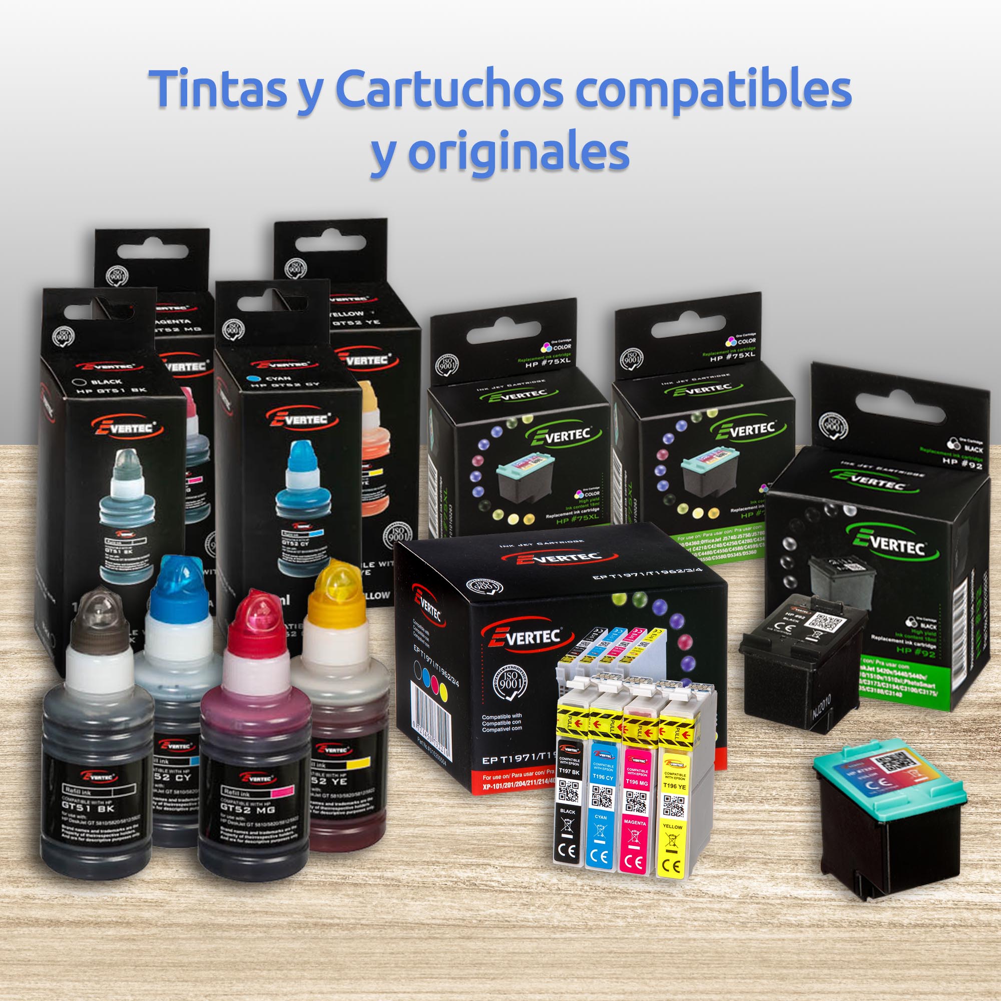 Tintas de Sistema continuo, tóneres y cartuchos inkjet